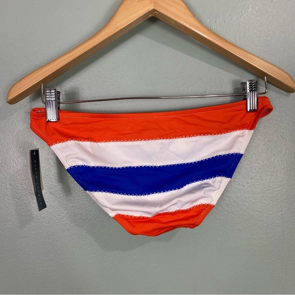 Ralph Lauren Blue Label Striped Bikini Bottoms Sz Small Orange White Blue - Picture 3 of 3